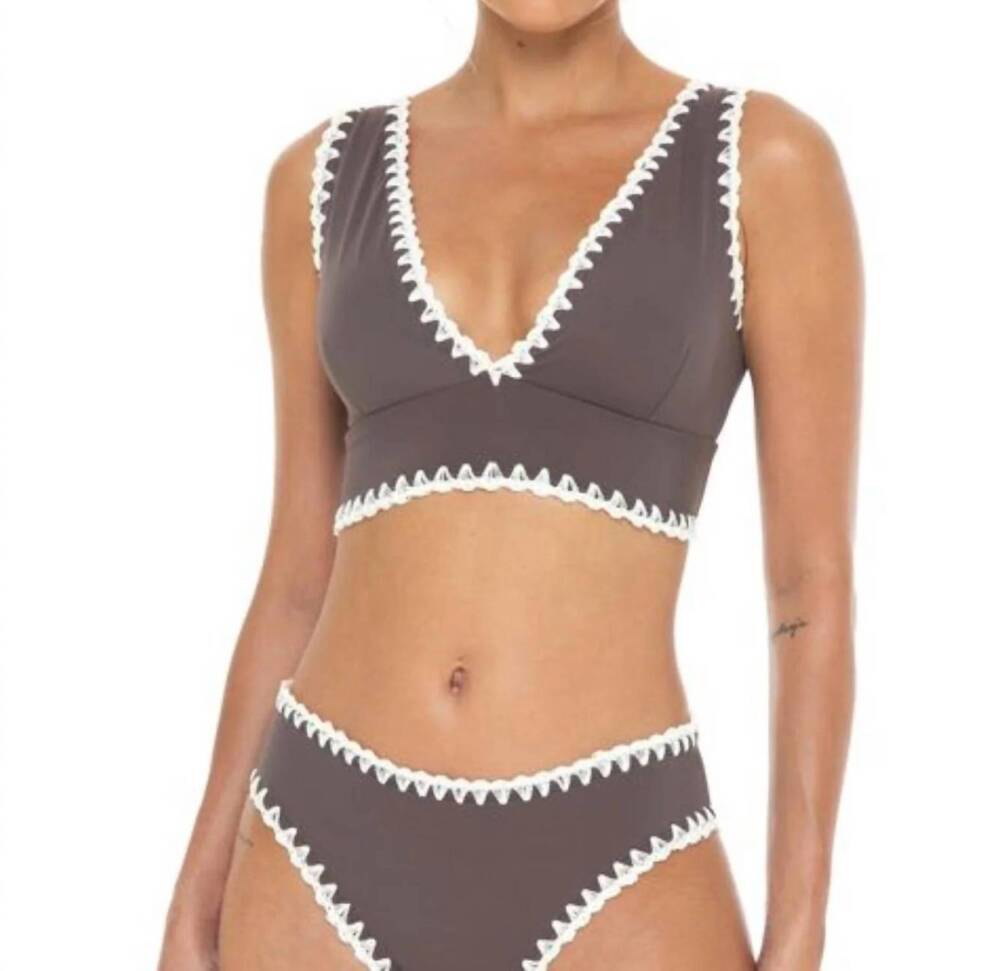 NEW PHIE COLLECTIVE romi bikini top in taupe